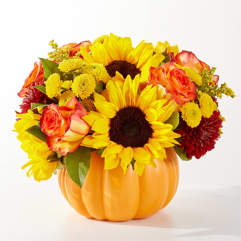 Golden Gourd Pumpkin Bouquet – BLOOMERS FLOWERS & GIFTS, Campbell CA