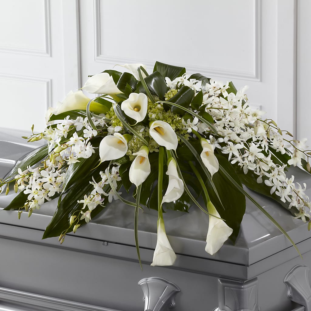 Angel Wings Casket Spray – BLOOMERS FLOWERS & GIFTS, Campbell CA