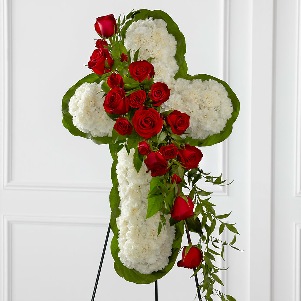 Floral Cross Easel – BLOOMERS FLOWERS & GIFTS, Campbell CA
