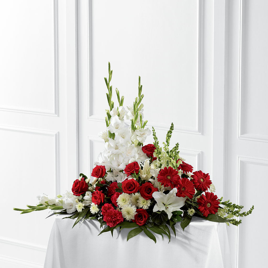 Crimson & White Arrangement – BLOOMERS FLOWERS & GIFTS, Campbell CA