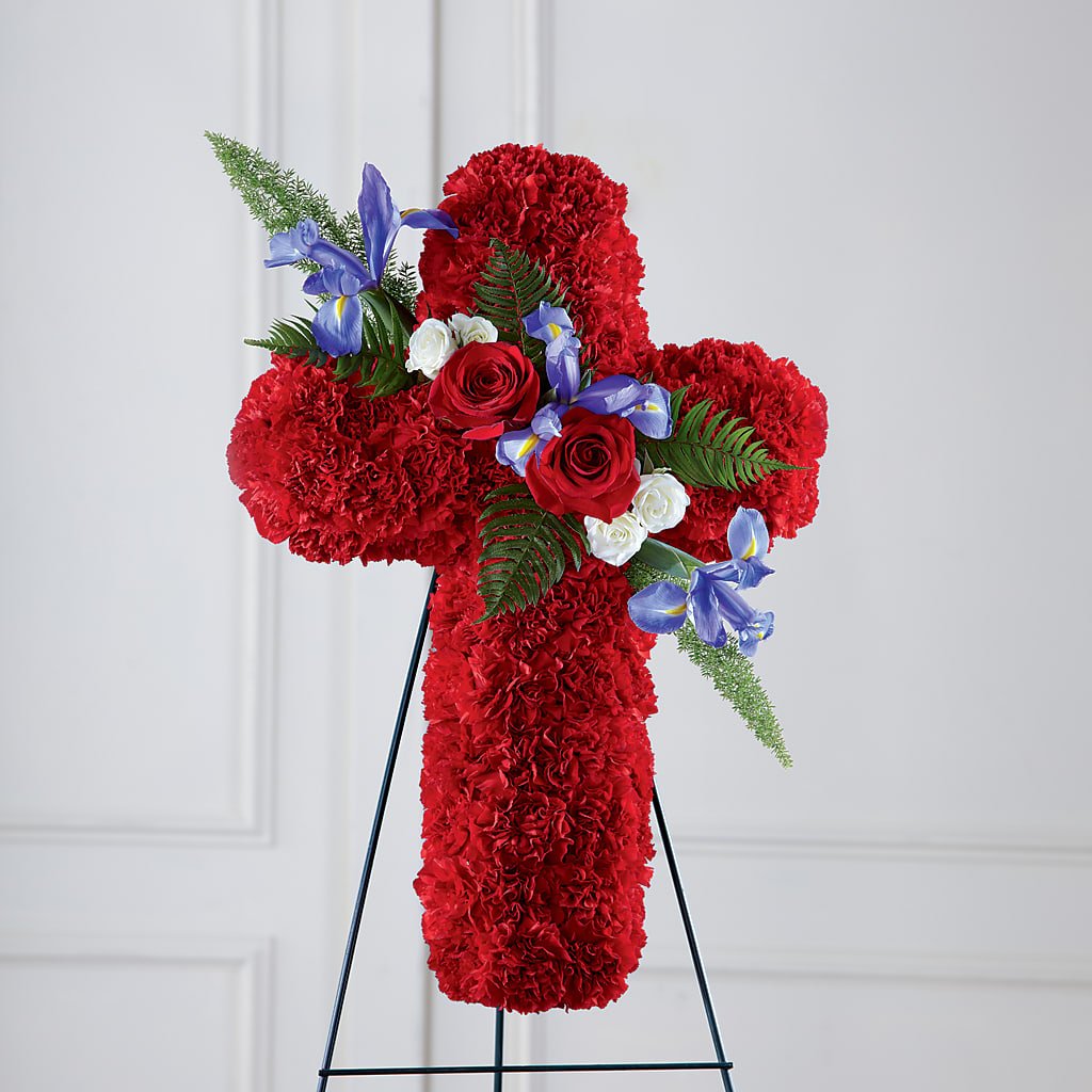 Faithful Hero Floral Cross – BLOOMERS FLOWERS & GIFTS, Campbell CA