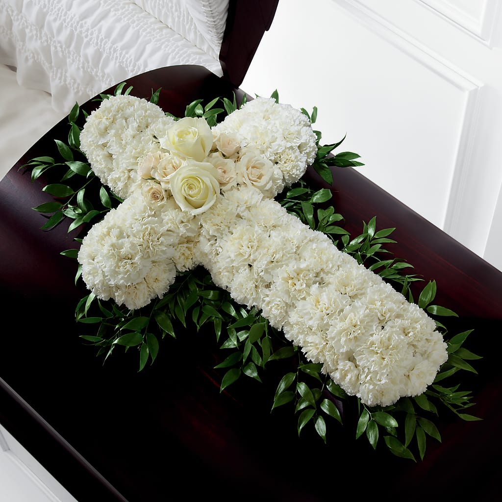 Peaceful Memories Casket Spray (Standard) – BLOOMERS FLOWERS & GIFTS, Campbell CA