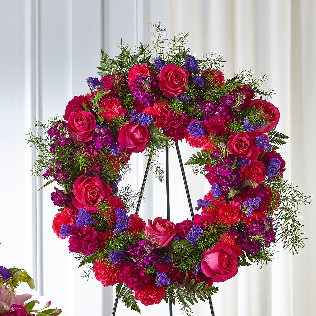 Calming Colors Wreath – BLOOMERS FLOWERS & GIFTS, Campbell CA
