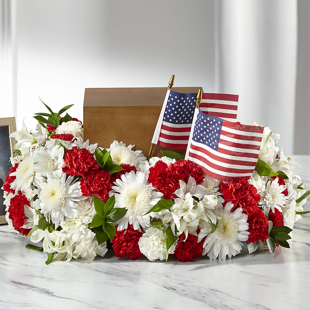 Spirit of Patriotism Cremation Adornment – BLOOMERS FLOWERS & GIFTS, Campbell CA
