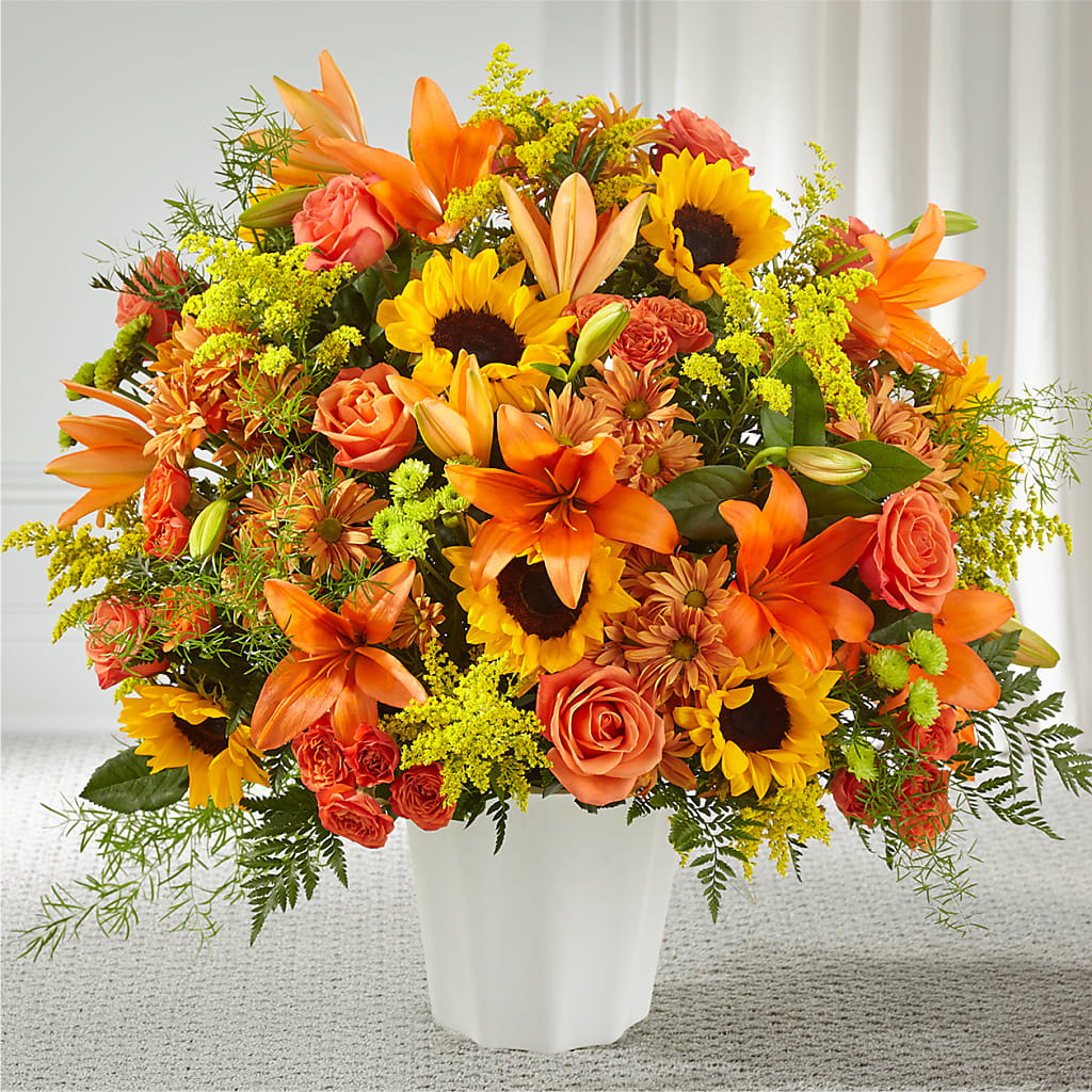 Harvest Thoughts Floor Basket – BLOOMERS FLOWERS & GIFTS, Campbell CA