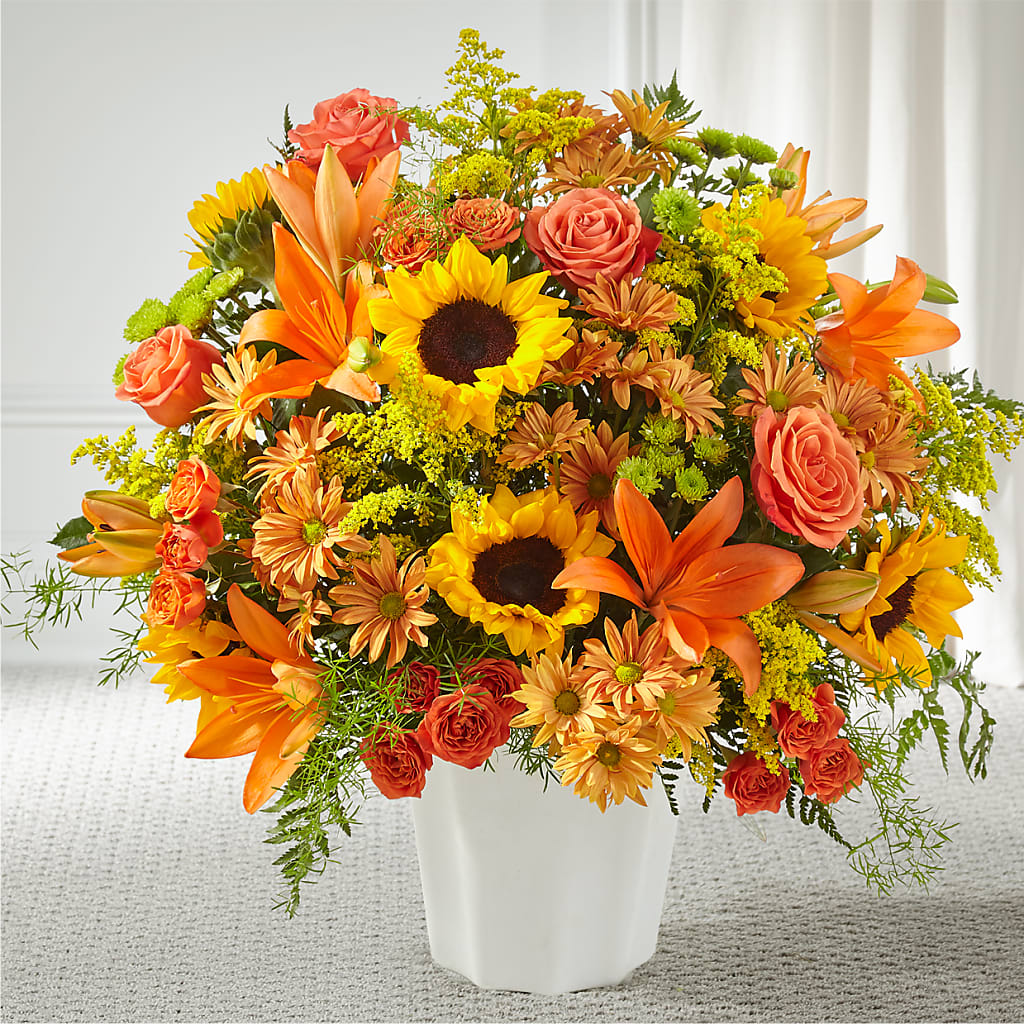 Harvest Thoughts Floor Basket – BLOOMERS FLOWERS & GIFTS, Campbell CA