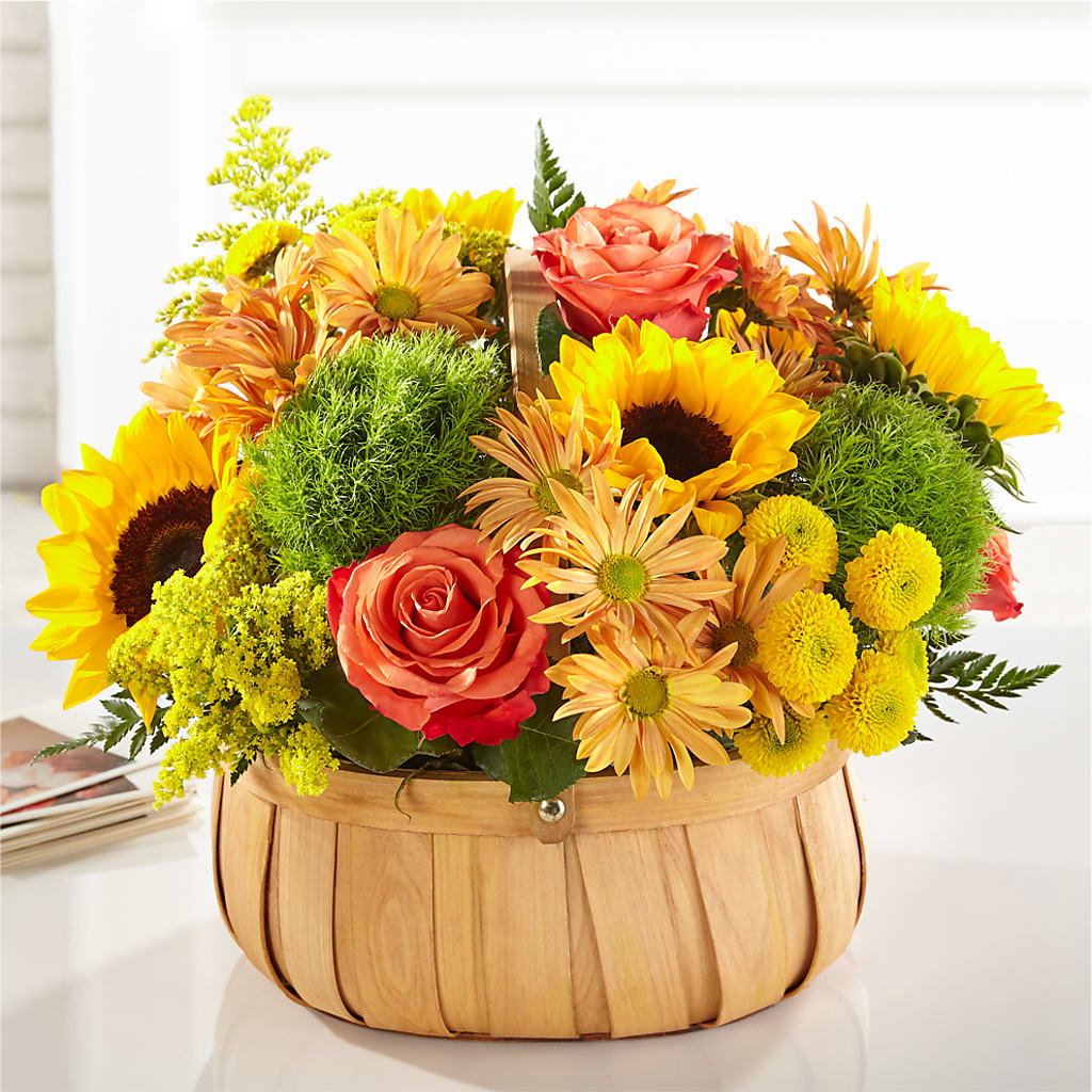 Harvest Sunflower Basket – BLOOMERS FLOWERS & GIFTS, Campbell CA