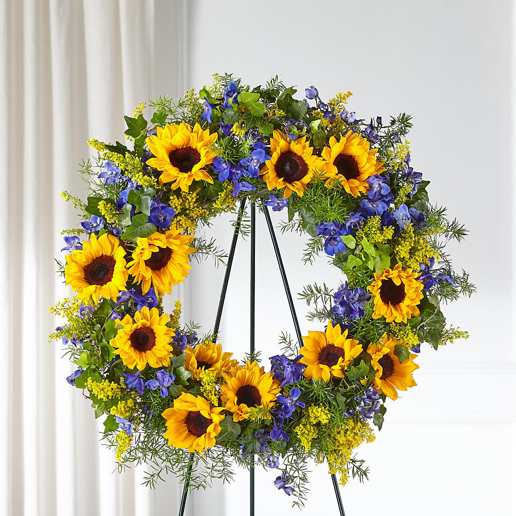 Bright Rays Wreath – BLOOMERS FLOWERS & GIFTS, Campbell CA