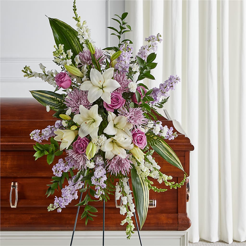 Grateful Hearts Standing Spray – BLOOMERS FLOWERS & GIFTS, Campbell CA