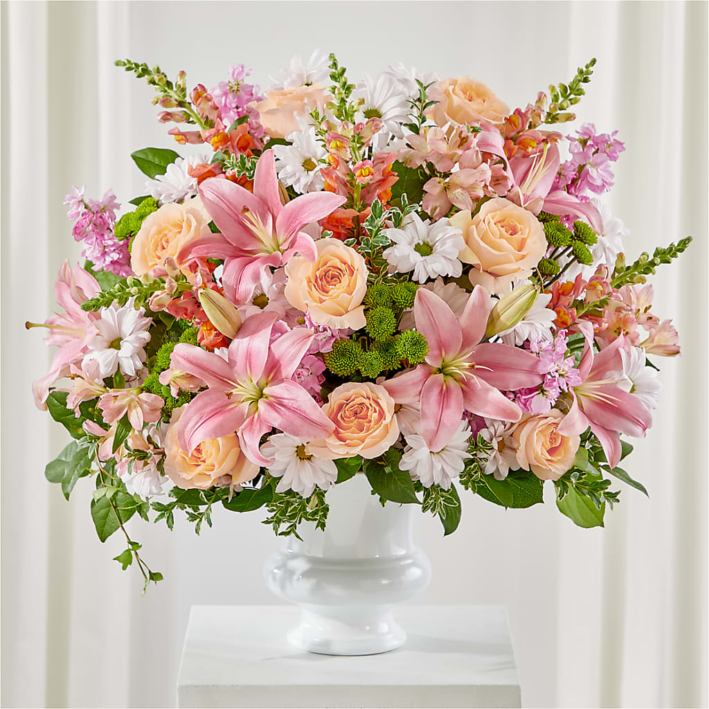 Heartfelt Gesture Urn Arrangement – BLOOMERS FLOWERS & GIFTS, Campbell CA