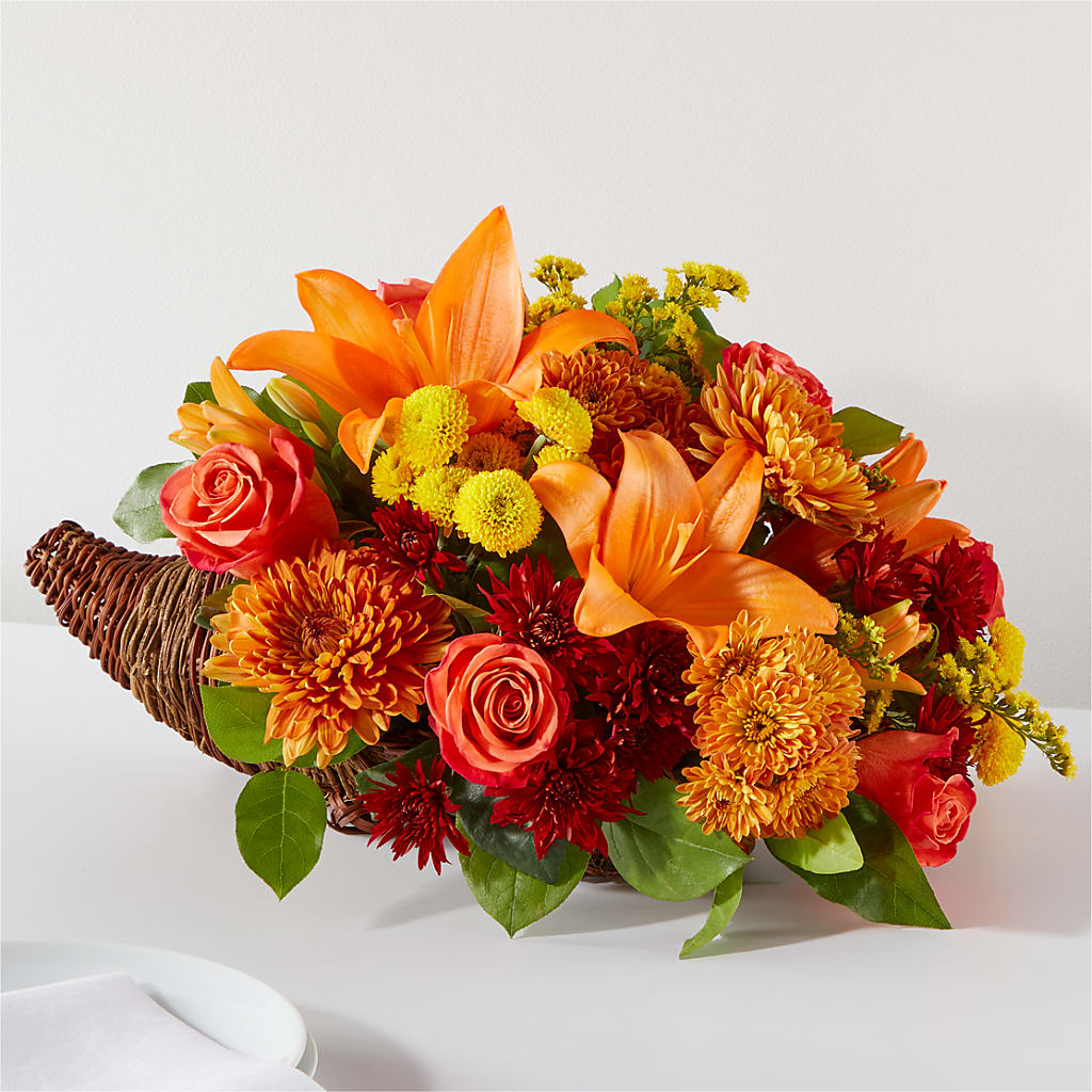 Bouquet of Blessings Cornucopia – BLOOMERS FLOWERS & GIFTS, Campbell CA