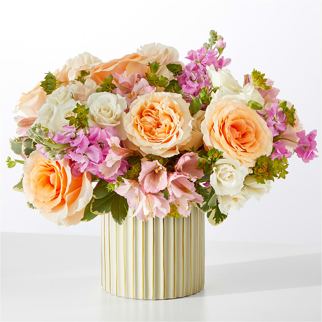 Paradise Bouquet with Ivory Vase – BLOOMERS FLOWERS & GIFTS, Campbell CA