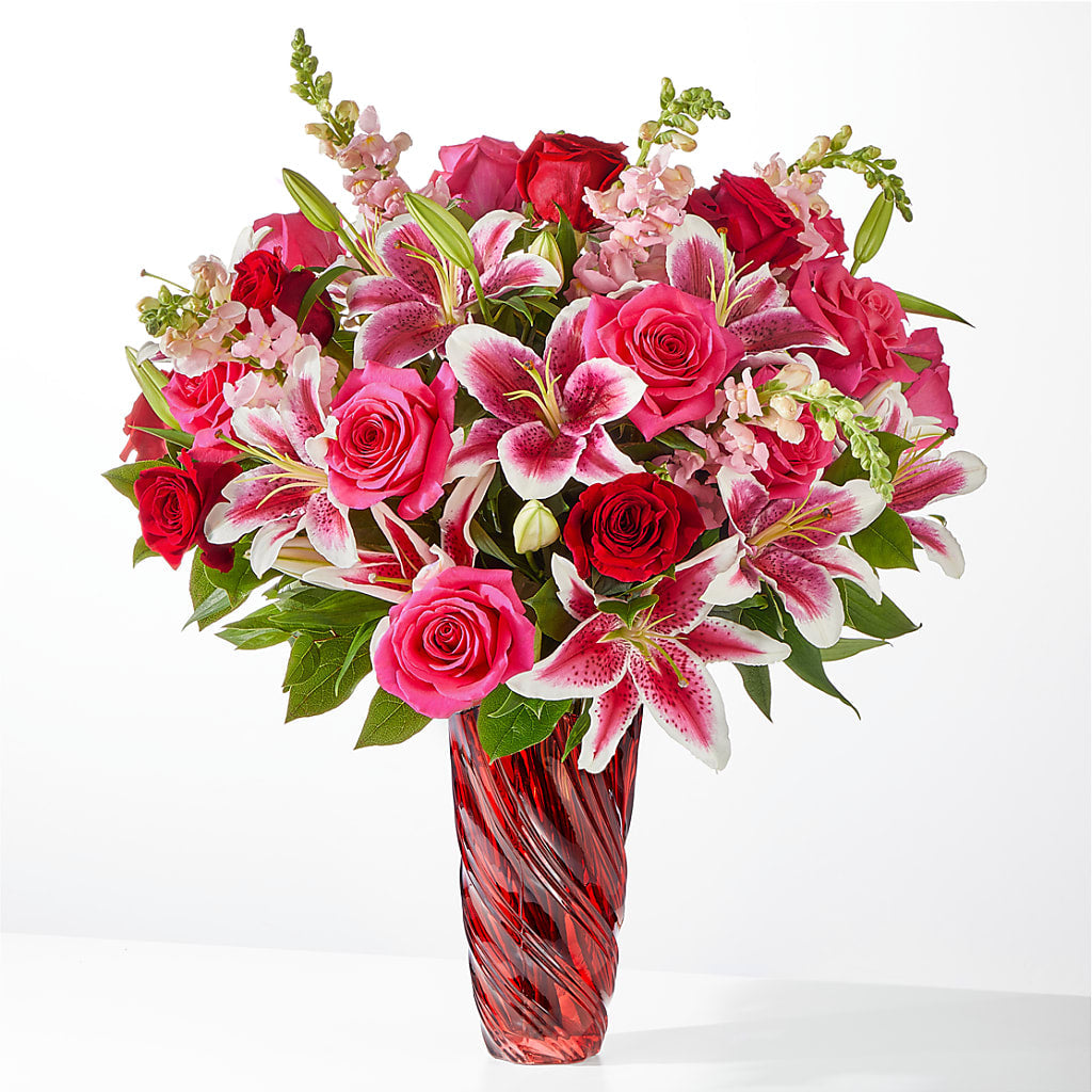 Always You Bouquet with Luxe Swirl Vase – BLOOMERS FLOWERS & GIFTS, Campbell CA