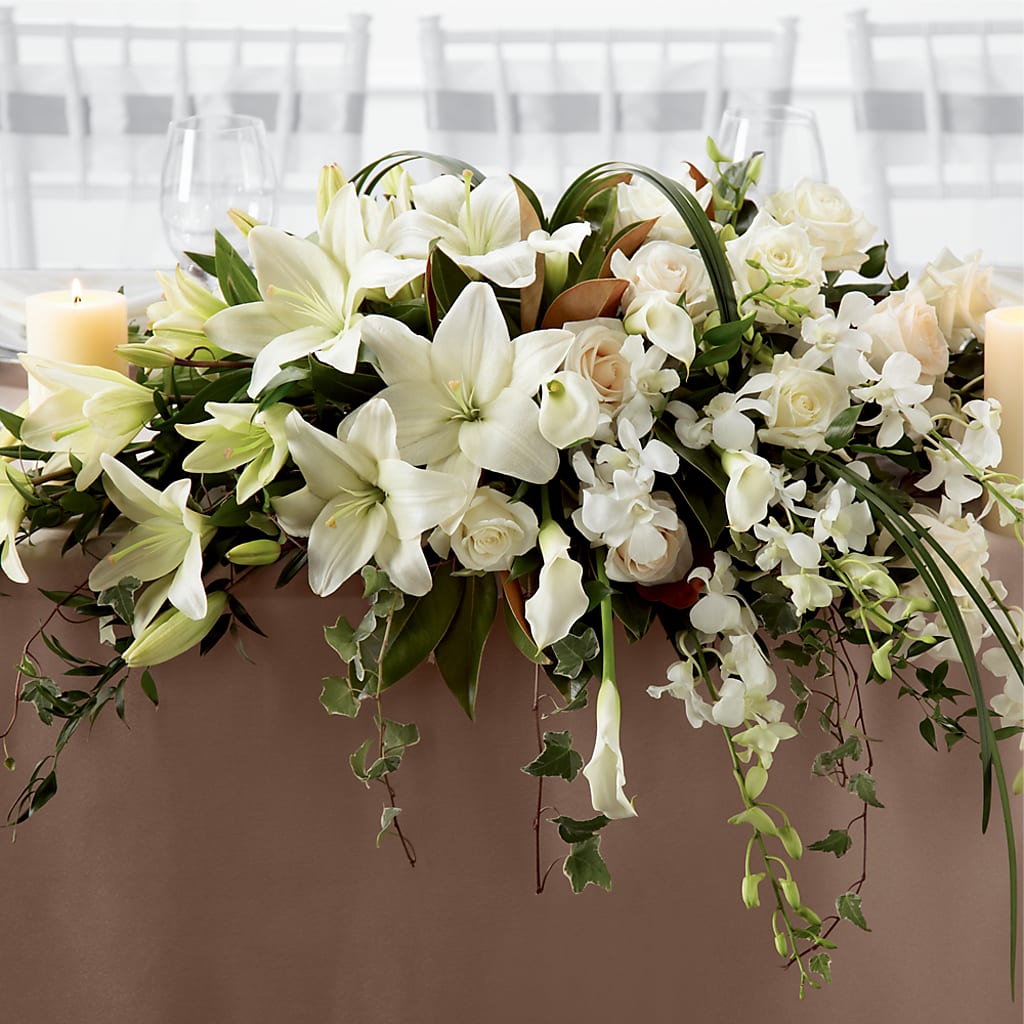 White Linen Arrangement – BLOOMERS FLOWERS & GIFTS, Campbell CA