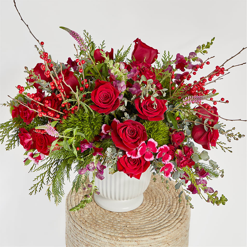 Big Red Bow Bouquet – BLOOMERS FLOWERS & GIFTS, Campbell CA