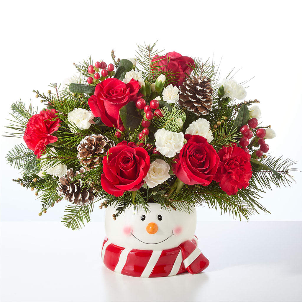 Jolly Snowman Bouquet – BLOOMERS FLOWERS & GIFTS, Campbell CA