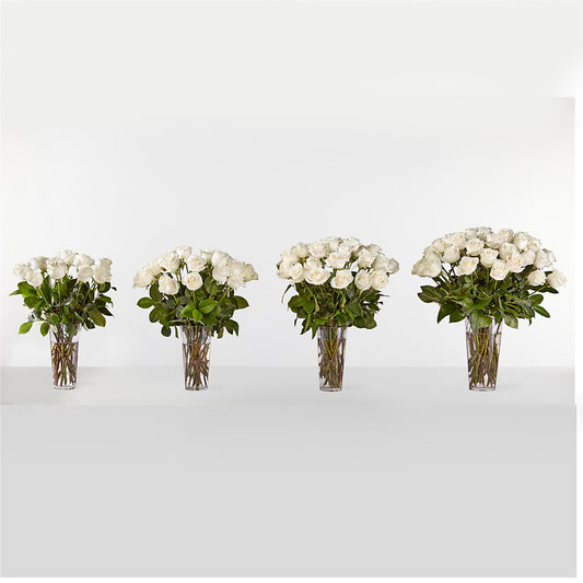 Long Stem White Rose Bouquet – BLOOMERS FLOWERS & GIFTS, Campbell CA