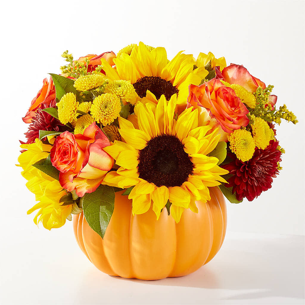 Golden Gourd Pumpkin Bouquet – BLOOMERS FLOWERS & GIFTS, Campbell CA