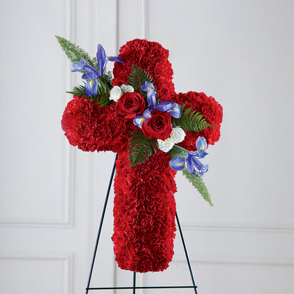 Faithful Hero Floral Cross – BLOOMERS FLOWERS & GIFTS, Campbell CA