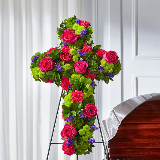 Tribute Rose Floral Cross – BLOOMERS FLOWERS & GIFTS, Campbell CA