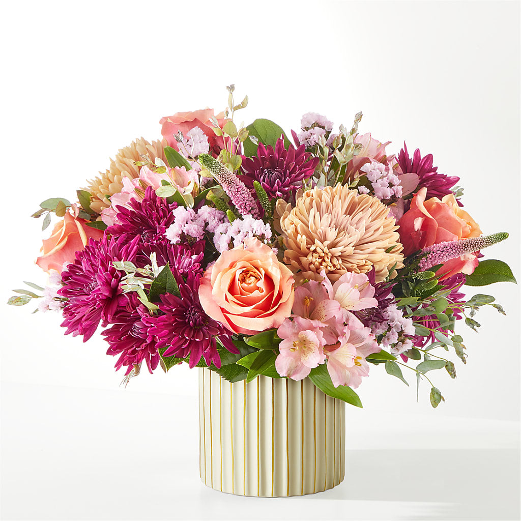 Berry Cobbler Bouquet with Ivory Vase – BLOOMERS FLOWERS & GIFTS, Campbell CA