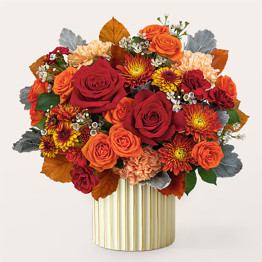 Merlot Bouquet with Ivory Vase – BLOOMERS FLOWERS & GIFTS, Campbell CA